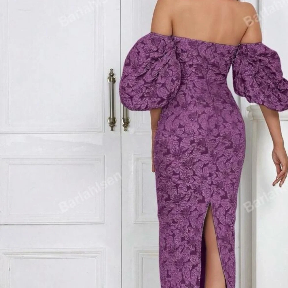 Elegant Purple Off-Shoulder Dress  Size XL - Picture 3 of 6